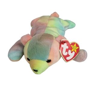 Vintage 1998 Ty Sammy the Tie Dye Rainbow Bear, Beanie Babies Collection…